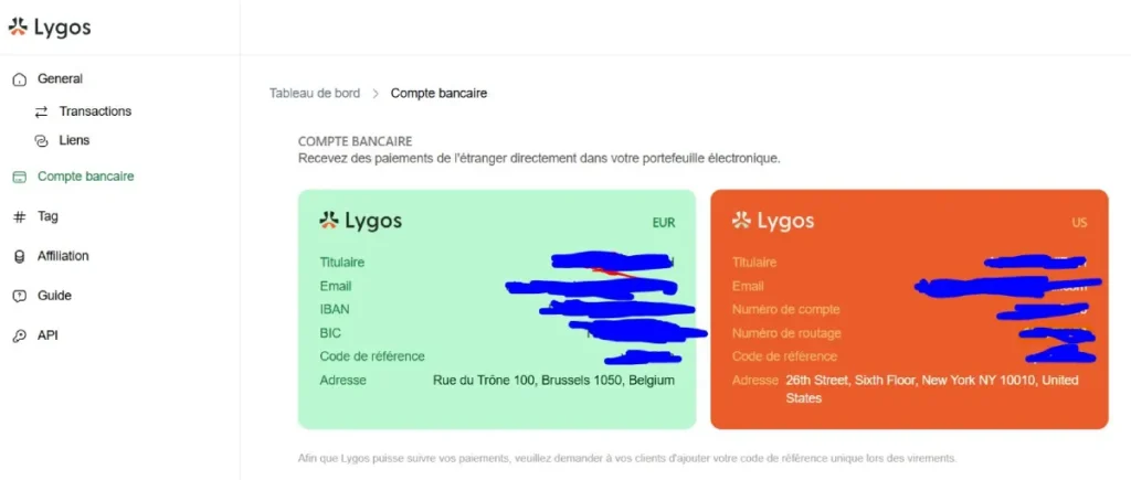Lygos dashboard